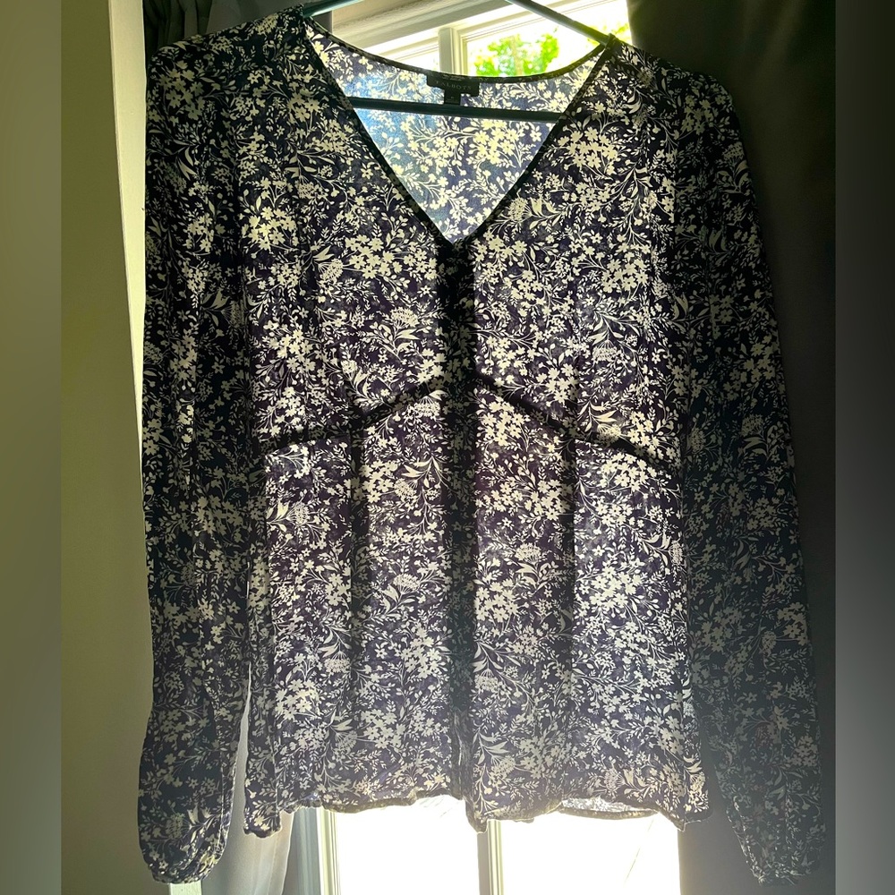 Talbot’s Blue & White Floral Blouse
